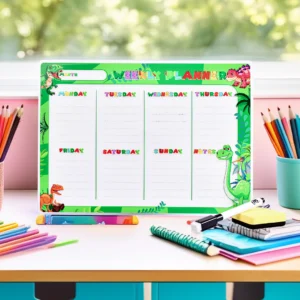 Tablero Semanal Imantado Dinosaurio